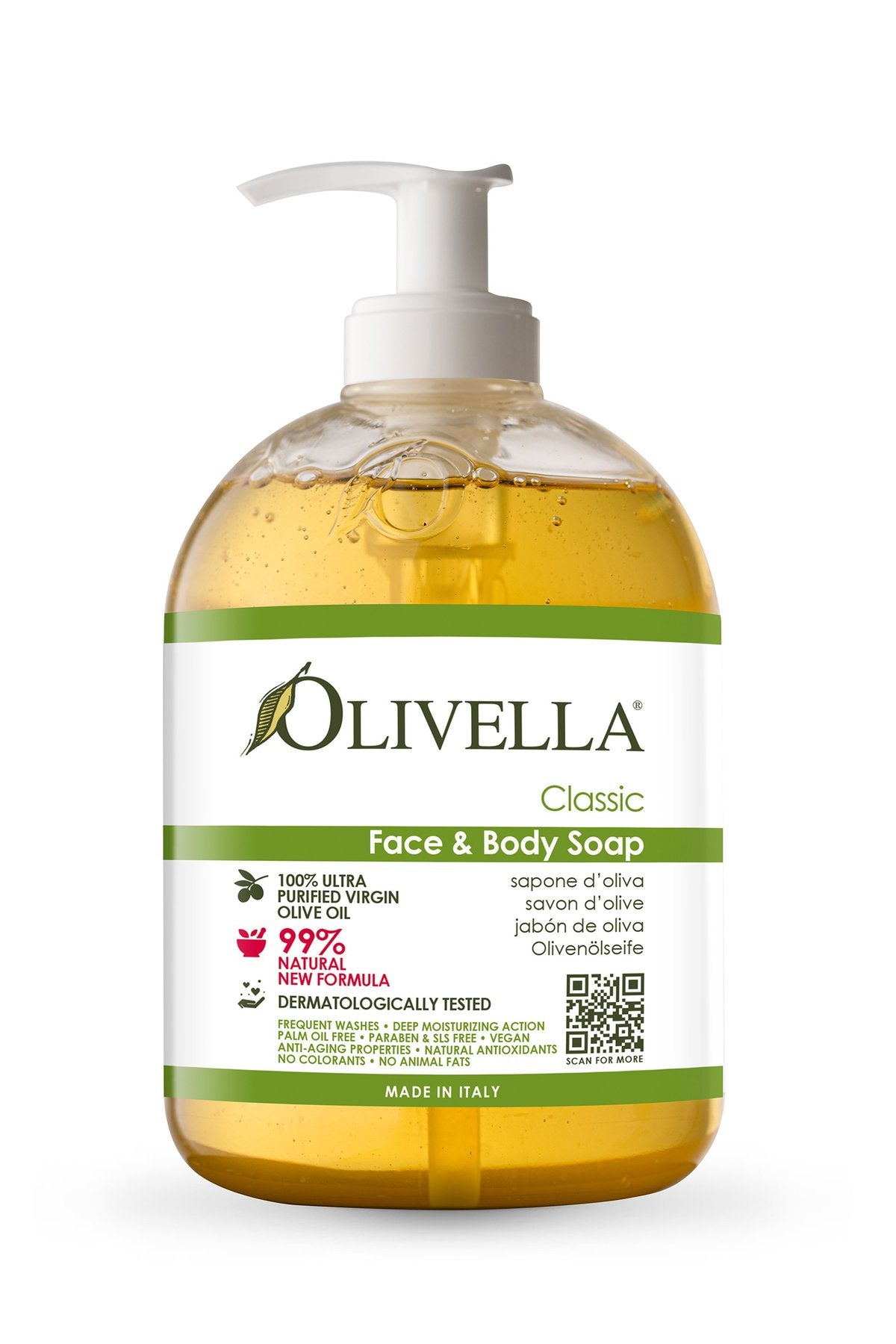 Olivella Face & Body Liquid Soap - Classic 16.9 Oz
